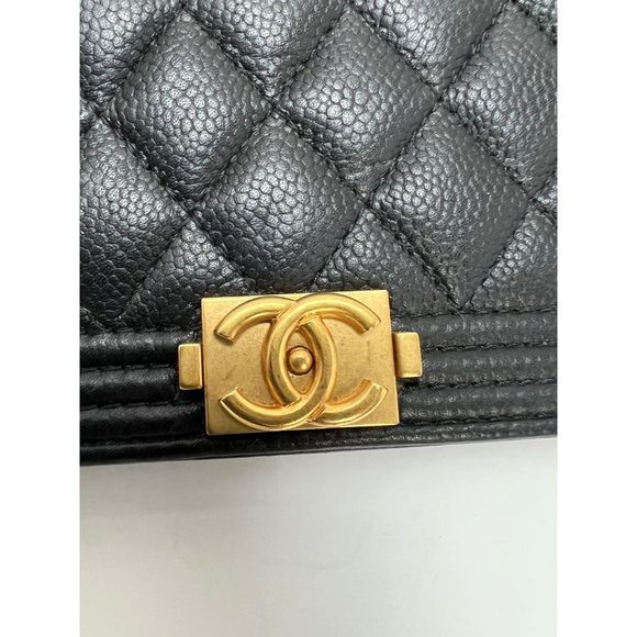 Chanel Caviar Quilted Mini Boy Clutch Wallet on a Chain Black - Picture 12 of 14